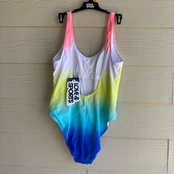Love & Sports Tank Swimsuit Scooped back Classic One Piece - Picture 3 of 9